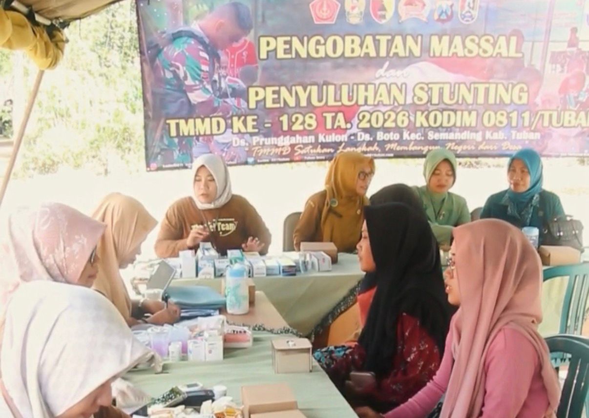 Pengobatan Gratis TMMD ke-128 Jangkau Semua Kelompok Warga di Perunggahan Kulon